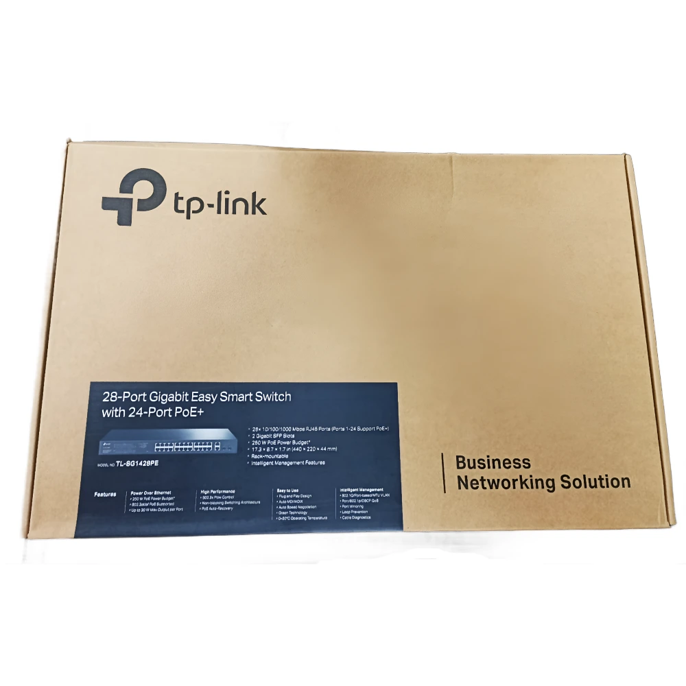 TP-Link 28 Port Gigabit Easy Smart PoE+ Switch (24 GE + 2 GE + 2 GE SFP Port) SG-1428PE